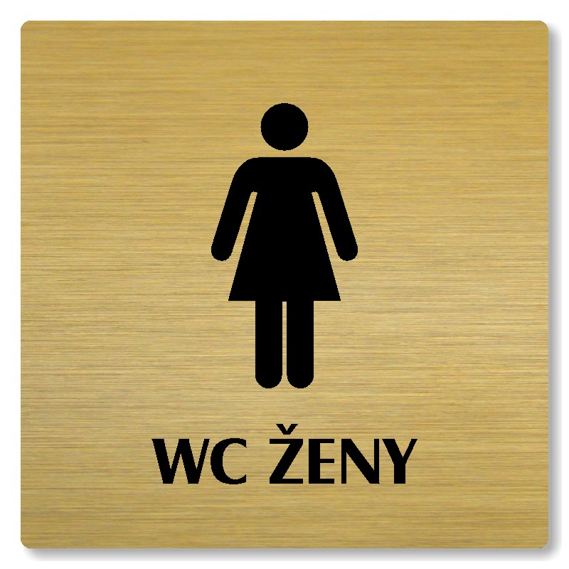 WC ženy, 80x80mm, zlatá, Nevada